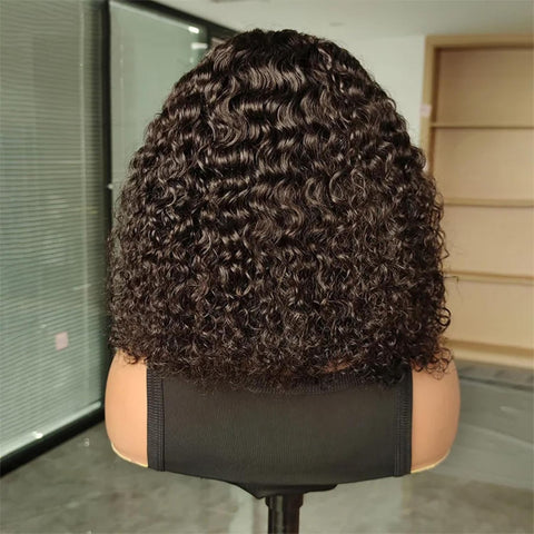 13x4 Water Wave Bob Wigs Human Hair - Double Drawn