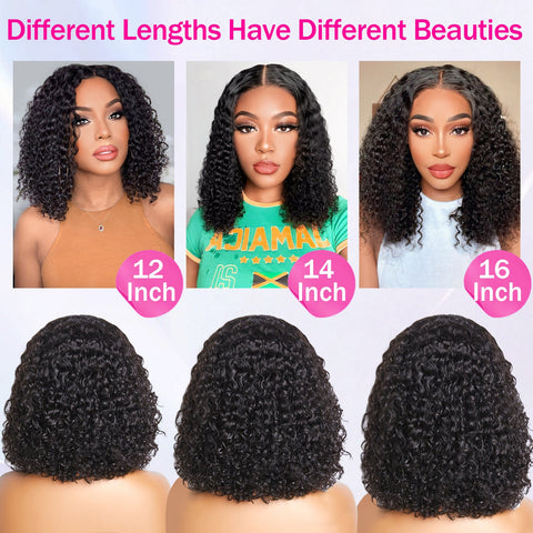 13x4 Jerry Curly Bob Wigs Human Hair - 14A