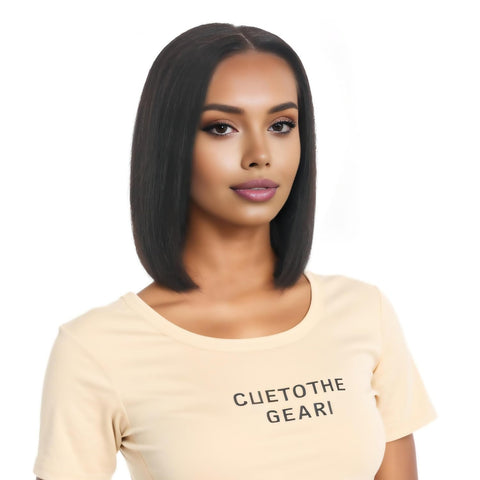 13x4 Straight Hair Bob Wigs Human Hair - Double Drawn