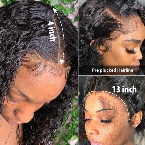 13x4 Jerry Curly Bob Wigs Human Hair - Double Drawn