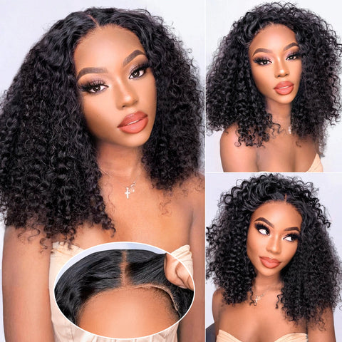 13x4 Jerry Curly Bob Wigs Human Hair - 14A