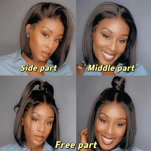 13x4 Straight Hair Bob Wigs Human Hair - 14A