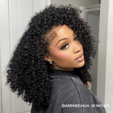 13x4 Jerry Curly Bob Wigs Human Hair - Double Drawn