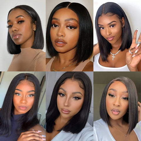 13x4 Straight Hair Bob Wigs Human Hair - 14A