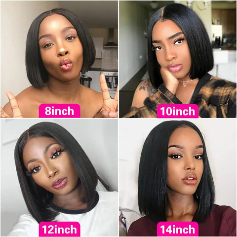 13x4 Straight Hair Bob Wigs Human Hair - 14A
