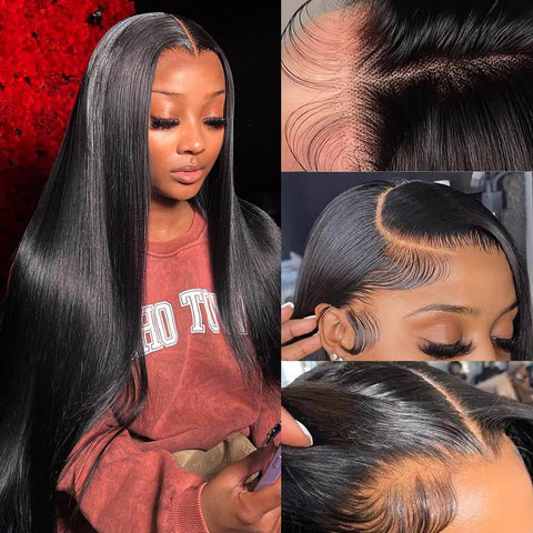 13x4 Straight Hair Wigs Human Hair - Double Drawn