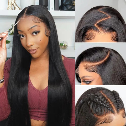 13x4 Straight Hair Wigs Human Hair - Double Drawn