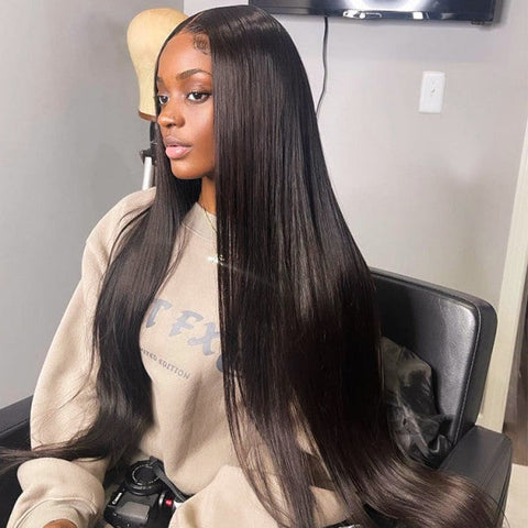 13x4 Straight Hair Wigs Human Hair - Double Drawn