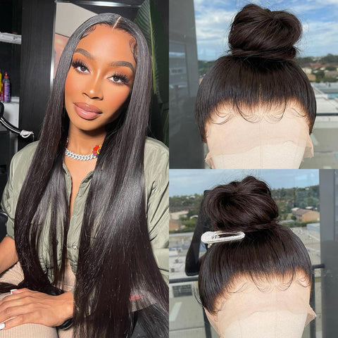 13x4 Straight Hair Wigs Human Hair - Double Drawn
