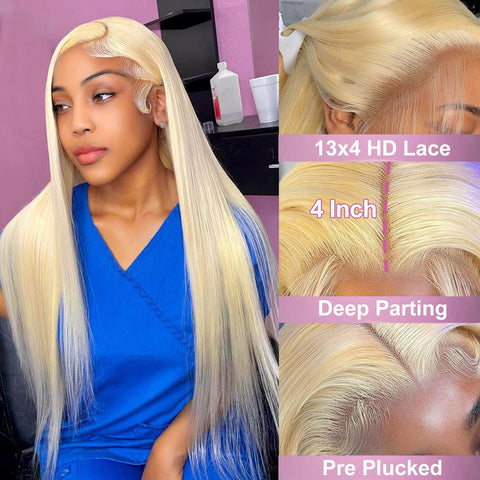 13x4 613# Straight Hair Wigs Human Hair - 14A