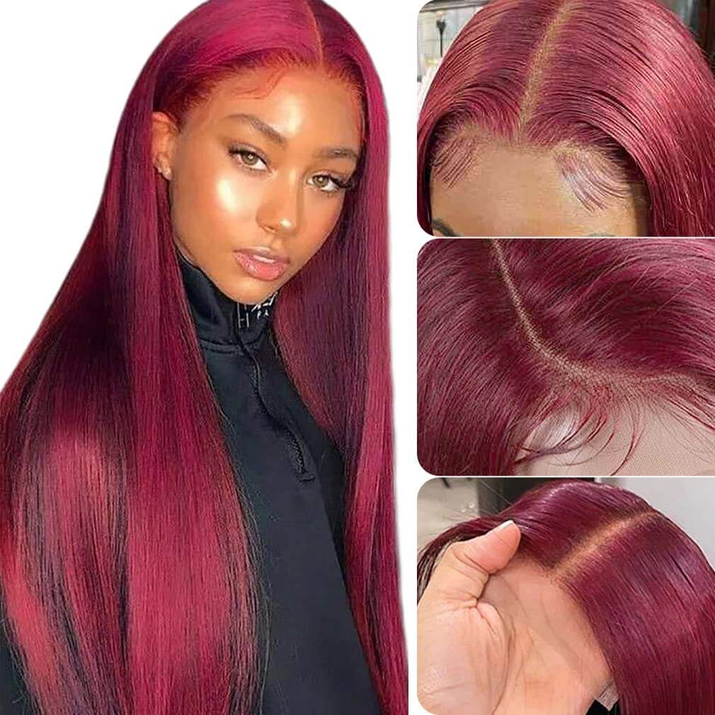 13x4 99J Straight Hair Wigs Human Hair - 14A