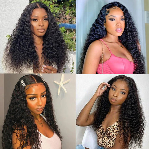 13x4 Water Wave Wigs Human Hair - Double Drawn