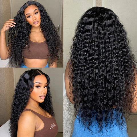 13x4 Water Wave Wigs Human Hair - Double Drawn